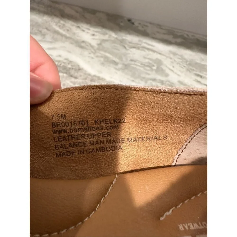 Born KHELK22 Blush Link Bow Flats Shoes Size 7.5